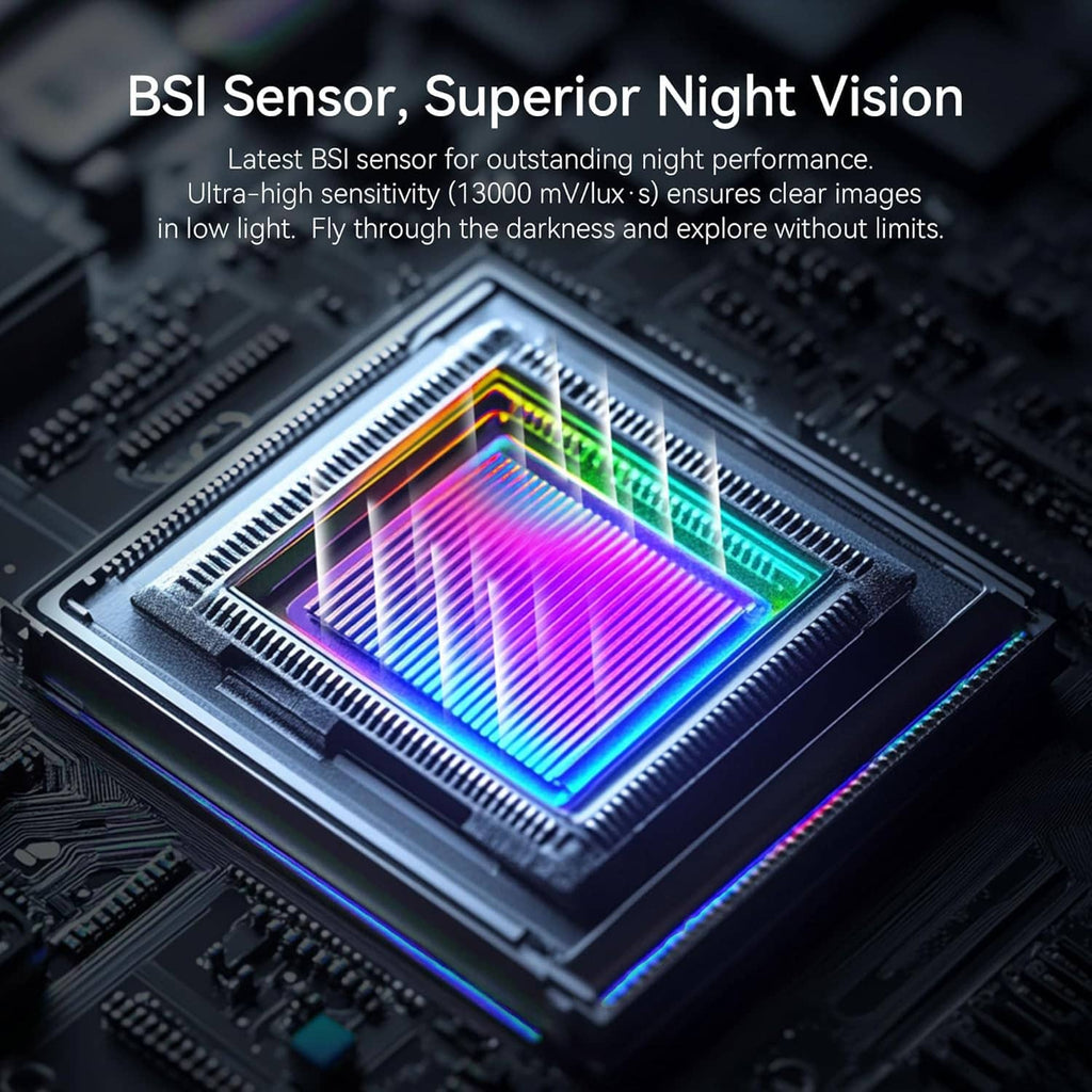 FPV camera image sensor with colorful circuitry pattern