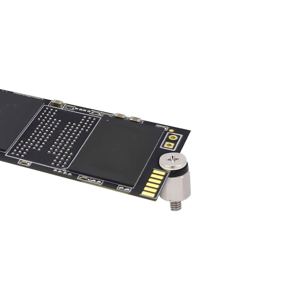 M.2 SSD mounting screws with screwdriver, black and silver
