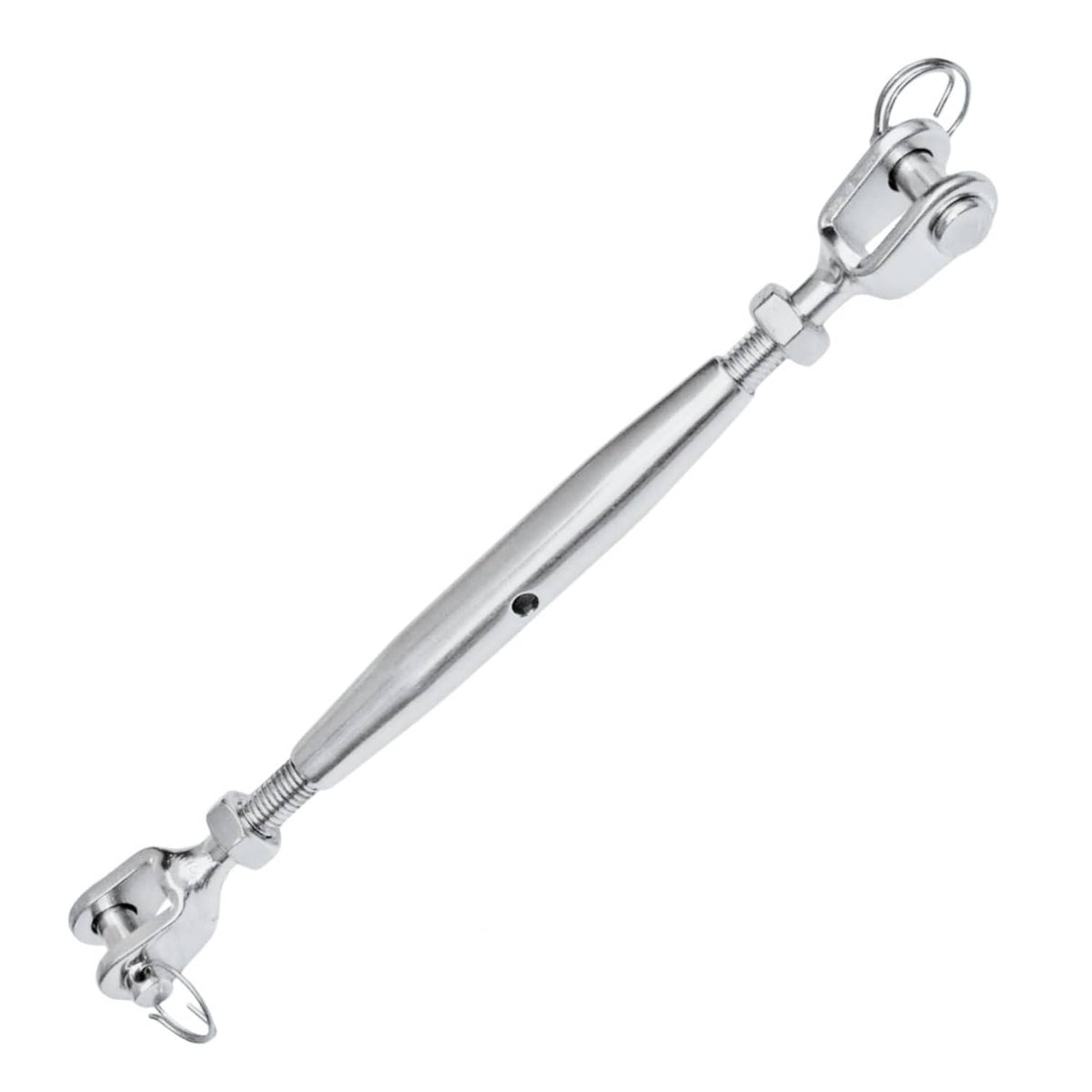 316 stainless steel marine turnbuckle with closed-body jaws and eye hook fittings