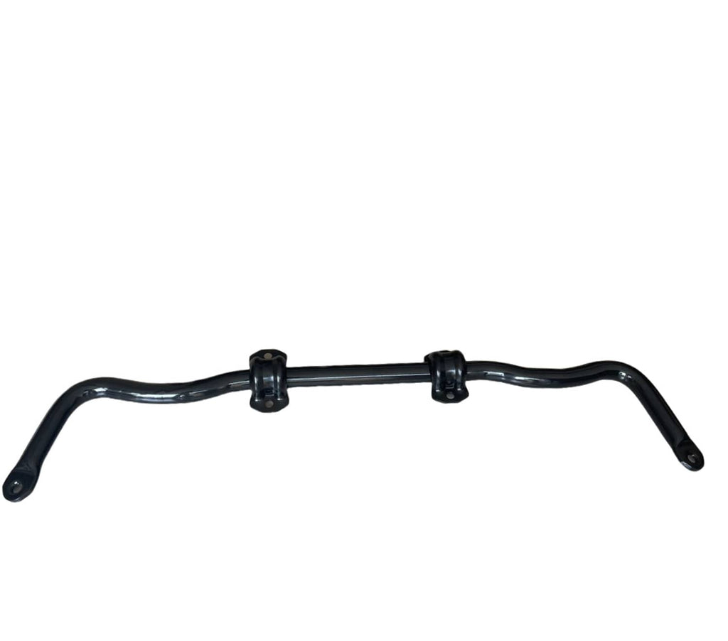 Front stabilizer bar assembly with mounting points and black finish