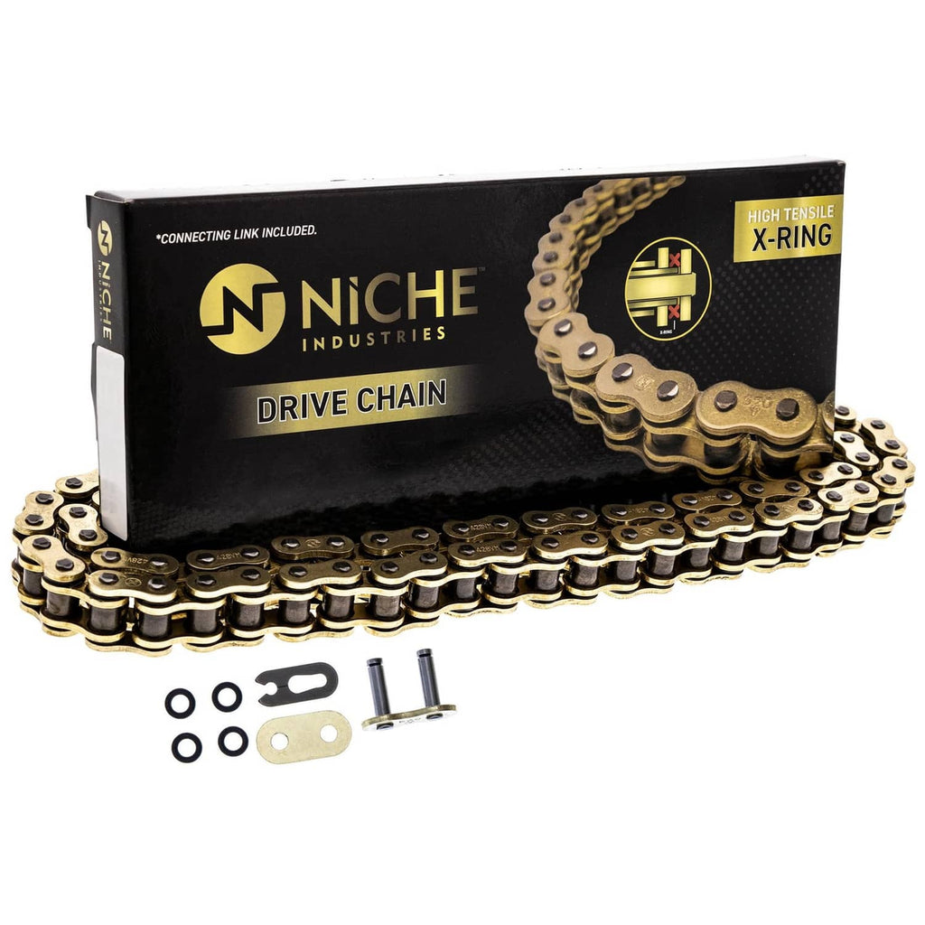 NICHE gold X-ring drive chain kit box with gold chain and hardware