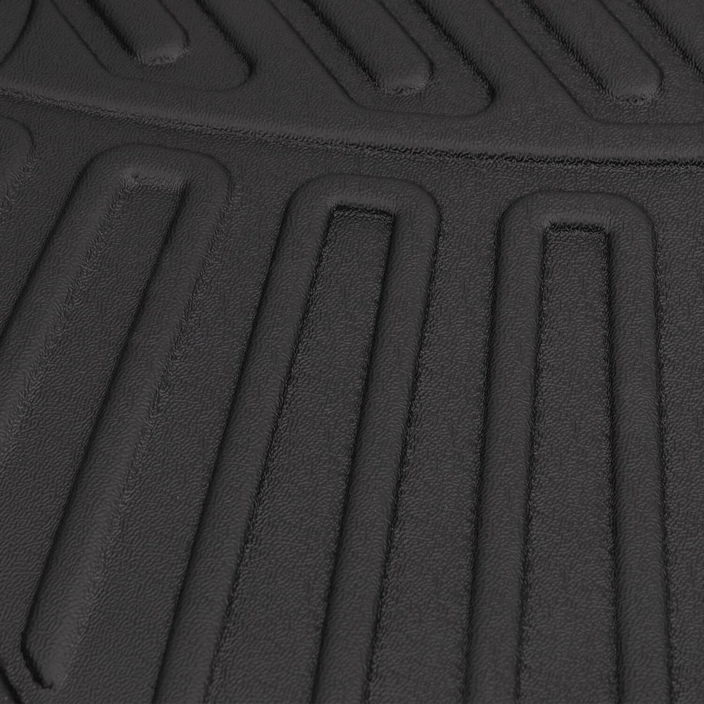 Close-up of black rubber mat texture with raised ridges for grip