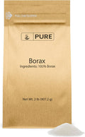 Borax powder pouch, 2 lb net weight, labeled PURE with pull-tab to open