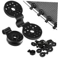 Black round plastic shade cloth clips with perforated plates and locking pins, set of clips