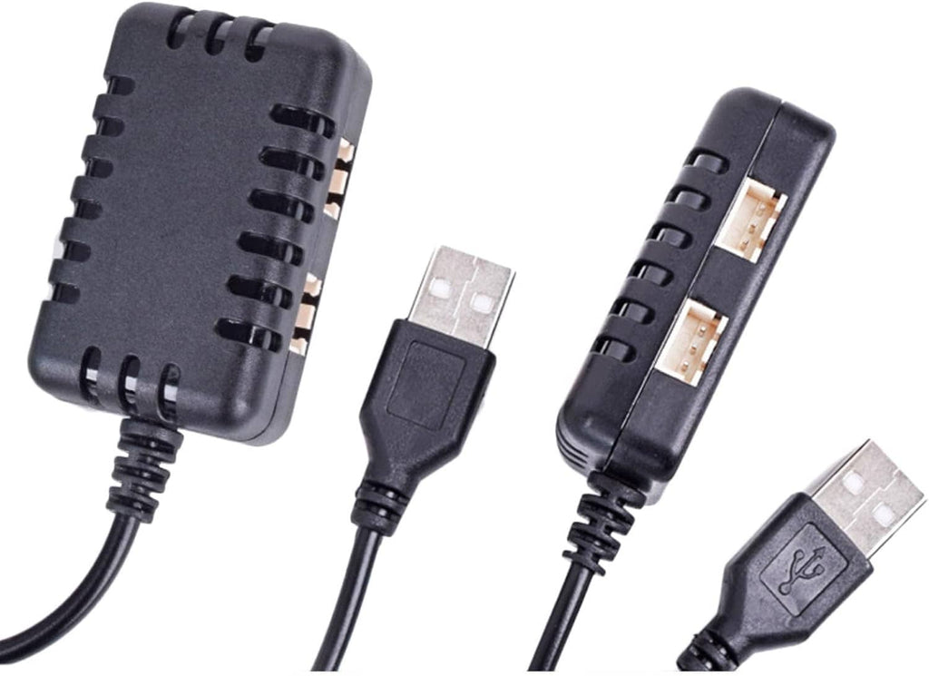 Compact USB battery charger with XH-3P plug cable and two connector ends