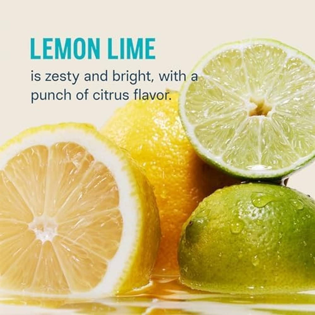 Lemon lime flavor fruit close-up with lemon and lime slices
