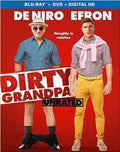 Dirty Grandpa (Unrated) Blu-ray cover with two men standing in casual outfits