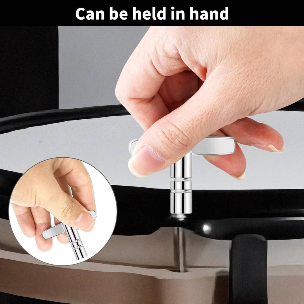 Hand installing a black and red hi-hat clutch felt on drum stand hardware
