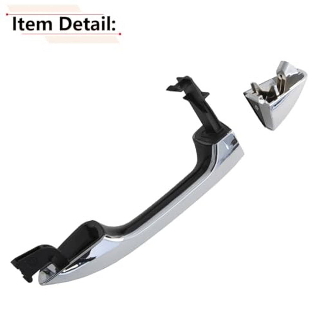 Exterior door handle assembly with chrome lever and black bracket