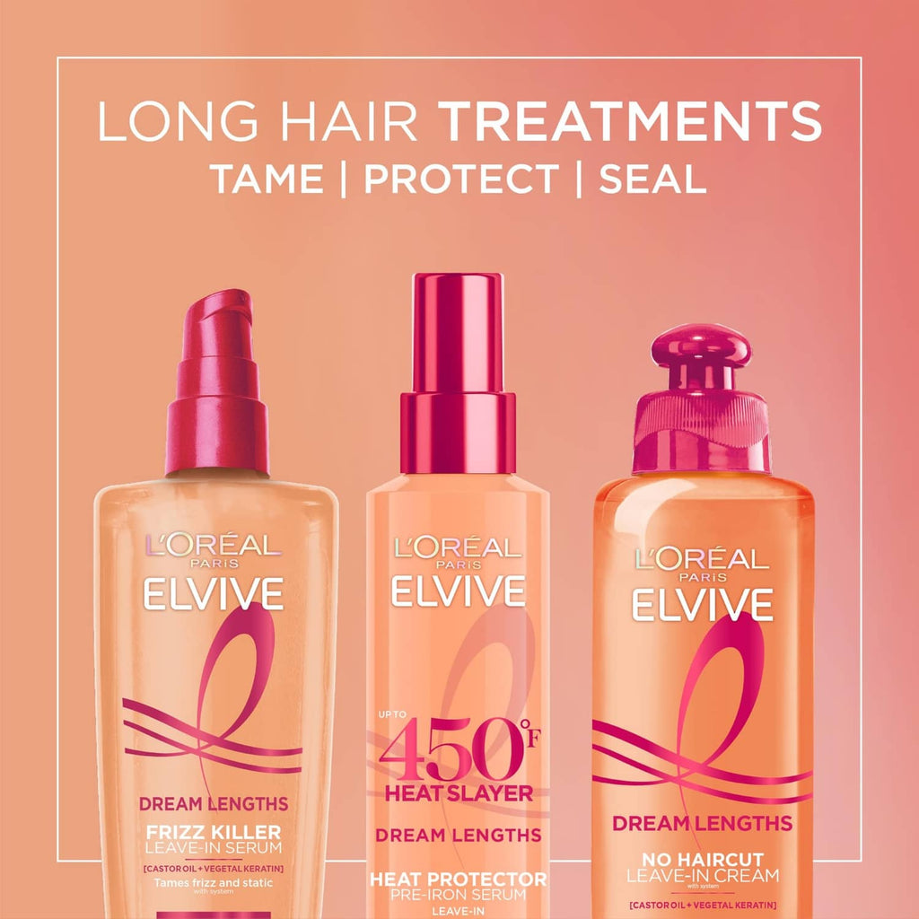 L'Oréal Paris Elvive Dream Lengths hair treatment set with three leave-in bottles