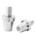Silver adjustable brake lever barrel with threaded screw and circular clamp end