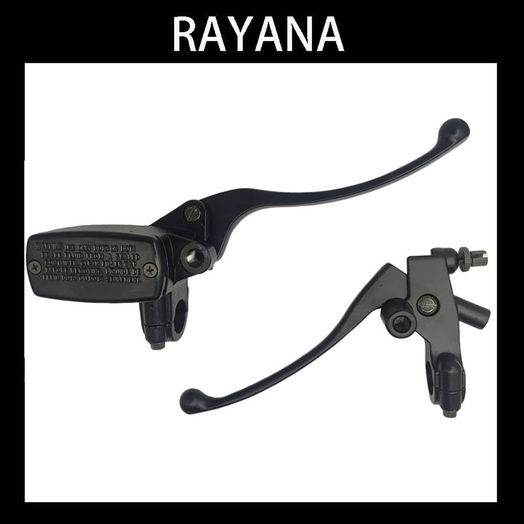 Front brake master cylinder with black lever and clutch perch with lever, hydraulic units