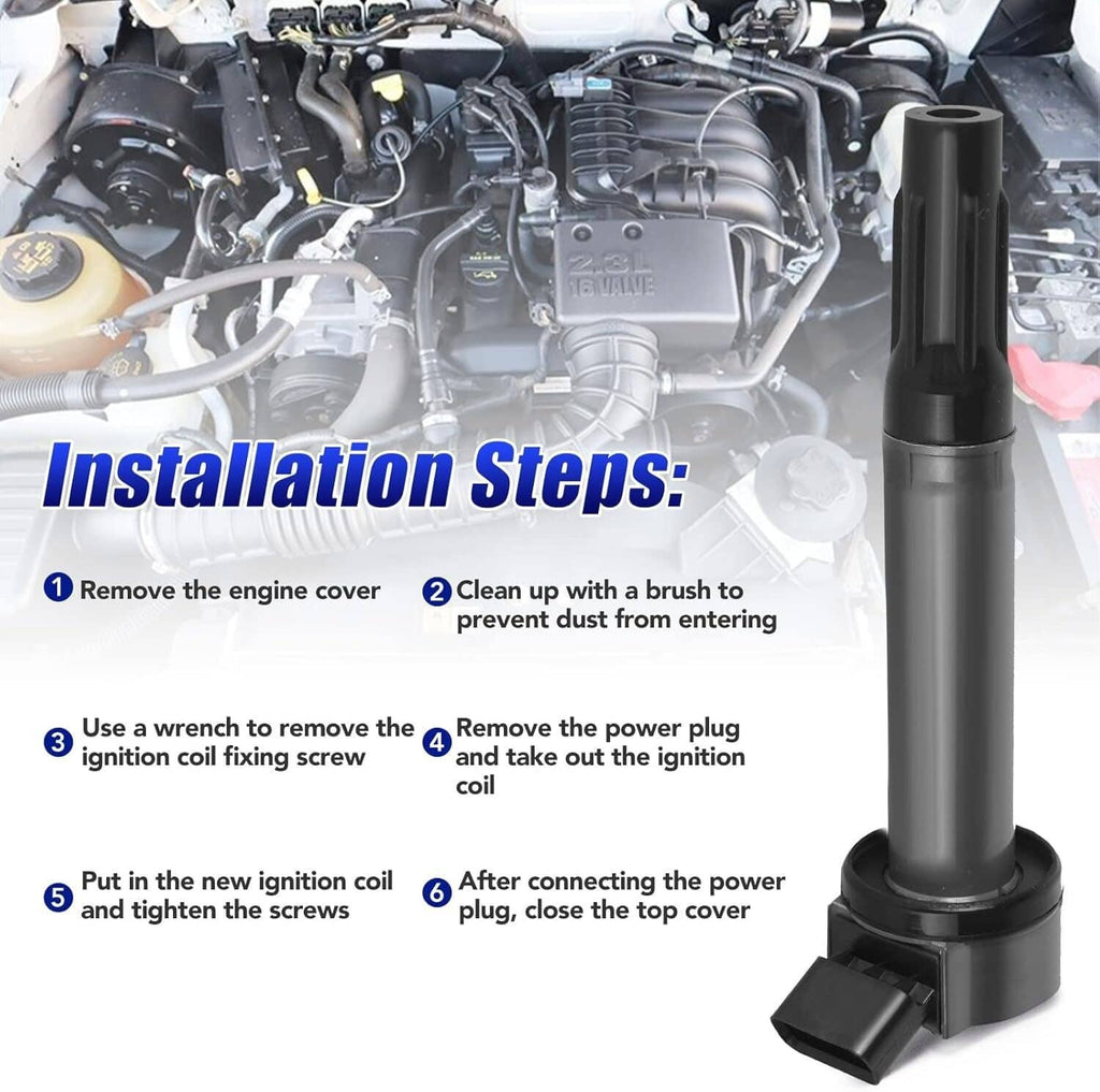 Ignition coil set shown during installation with coil in foreground