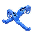Blue CNC foldable front motorcycle brake lever with pivot hardware and mounting bracket