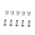 Chrome-plated tire valve stem caps, hex tops, set of five metal covers