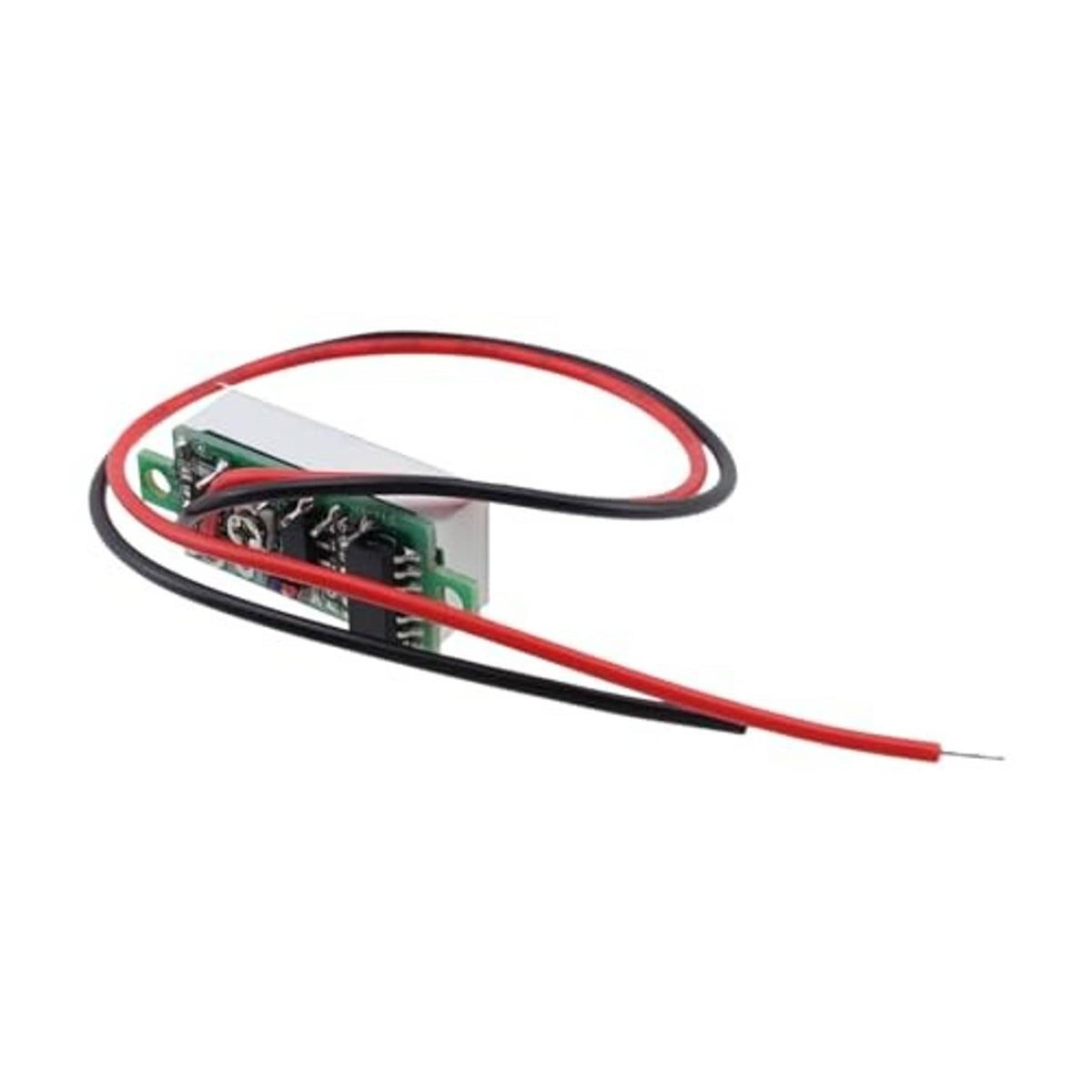 Digital voltmeter gauge module with circuit board and red/black wire leads