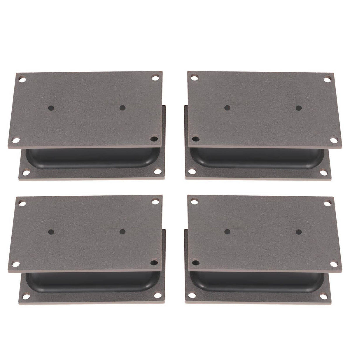 Set of 4 rubber shock mount isolators with metal plates and built-in rubber dampers