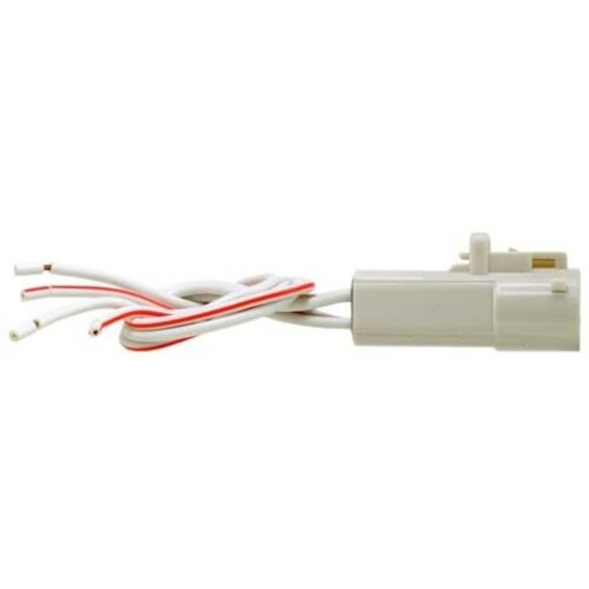 AC compressor clutch pigtail wiring harness connector with multi-wire pigtail and white plug