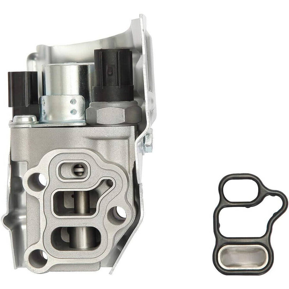 Solenoid spool valve with gasket and two electrical connectors