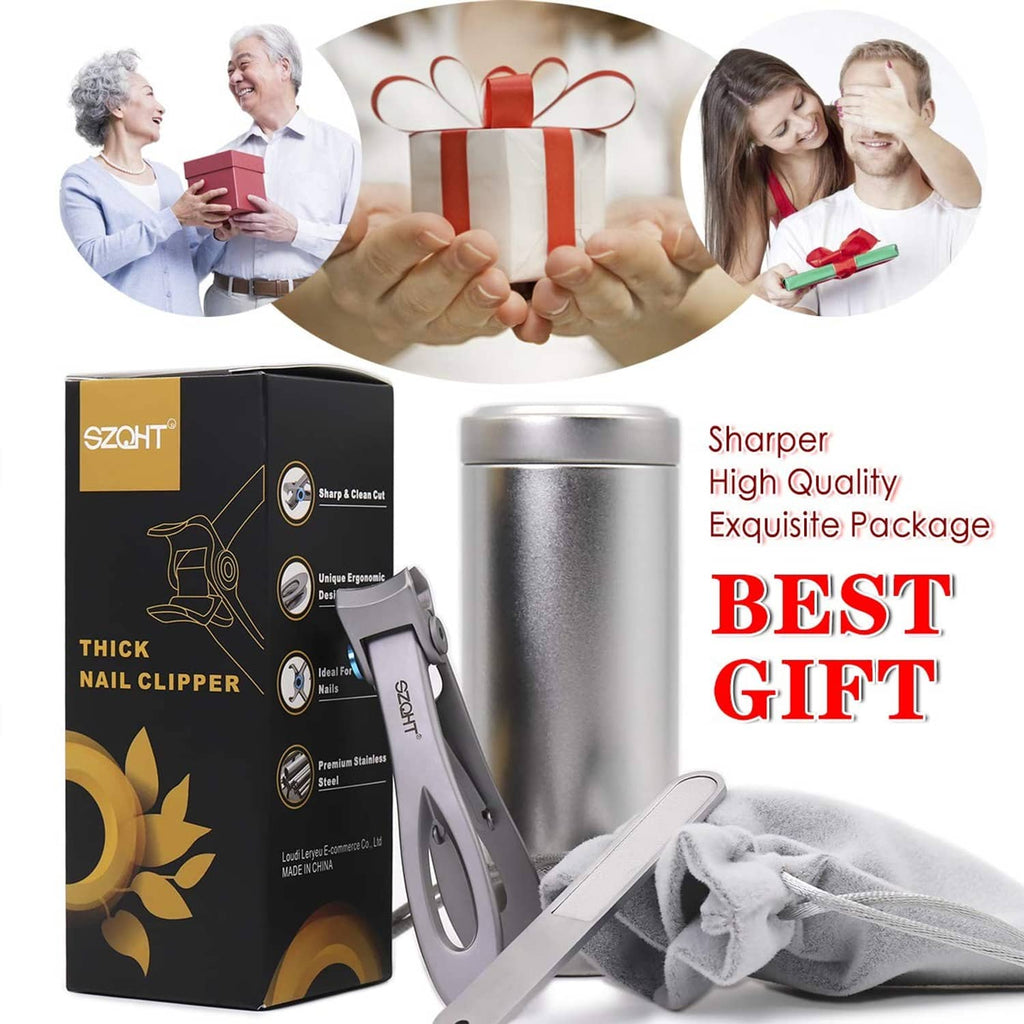 Black nail clipper set in gift box with storage case