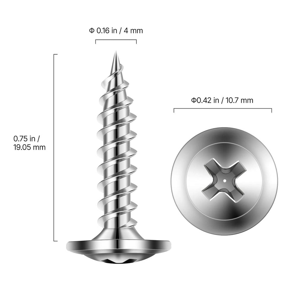 #8 self-drilling stainless steel screw with round head and detailed thread profile