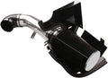 Cold air intake kit with 4-inch cone air filter and heat shield, black and silver pipe