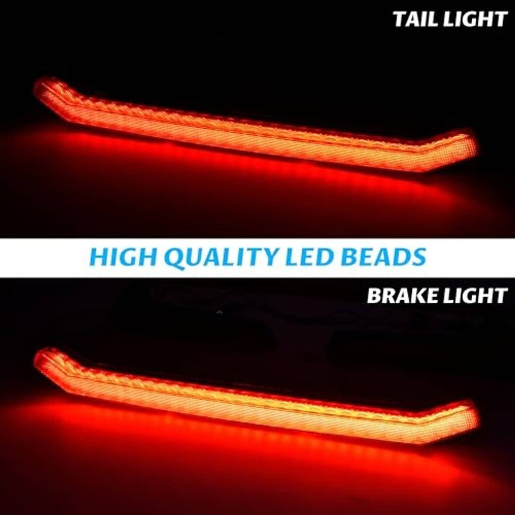 Red LED tail light strip with visible light segments for UTV rear center lamp
