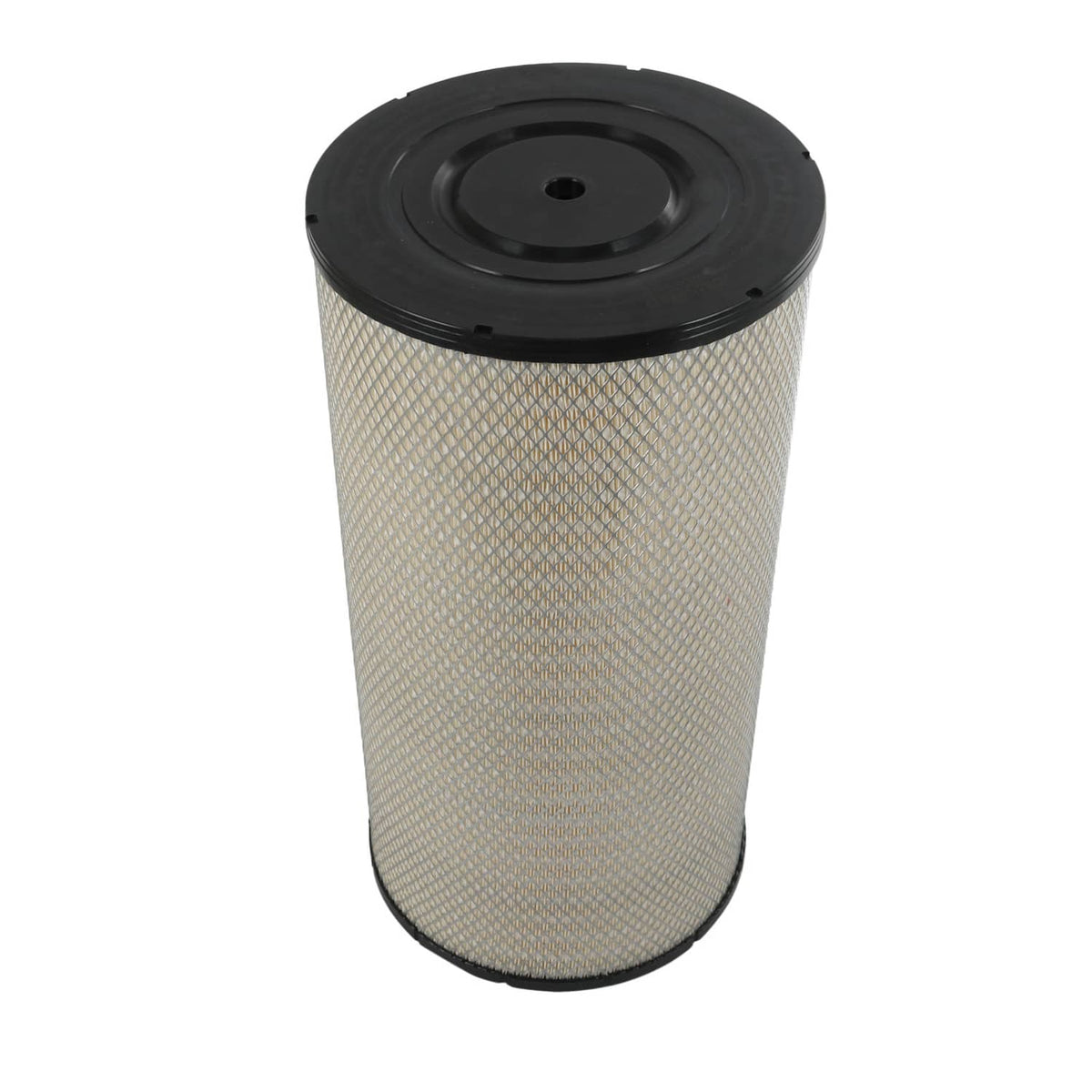 Engine air filter cartridge with black top seal and pleated mesh body
