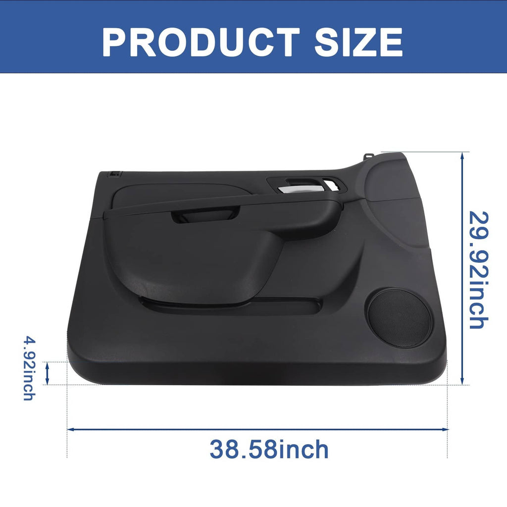Front door interior trim panel, driver side, black, product size view