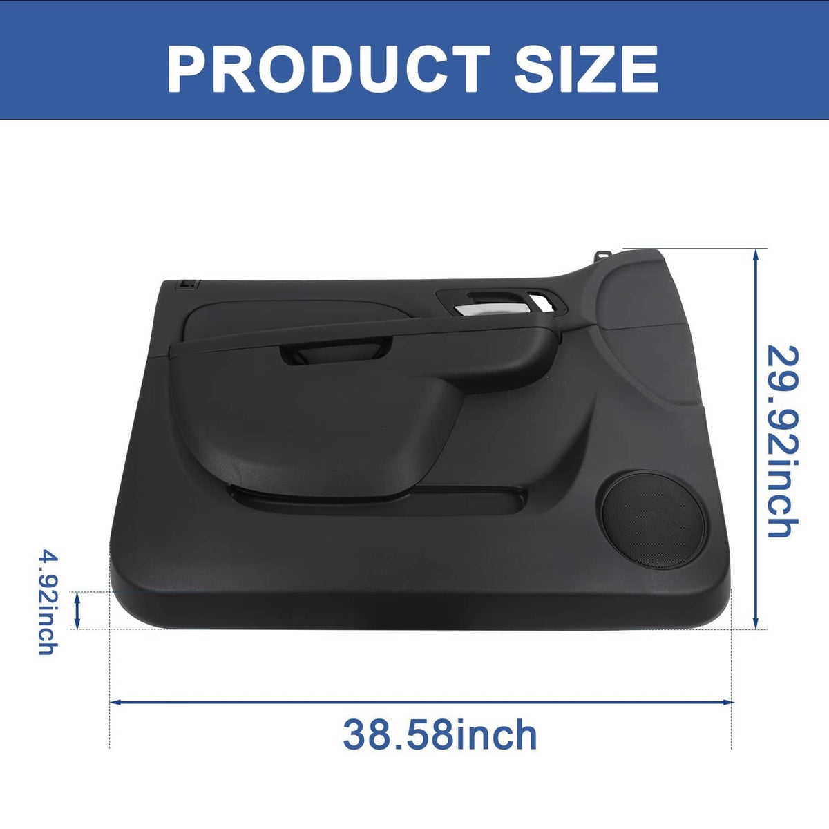 Front door interior trim panel, driver side, black, product size view