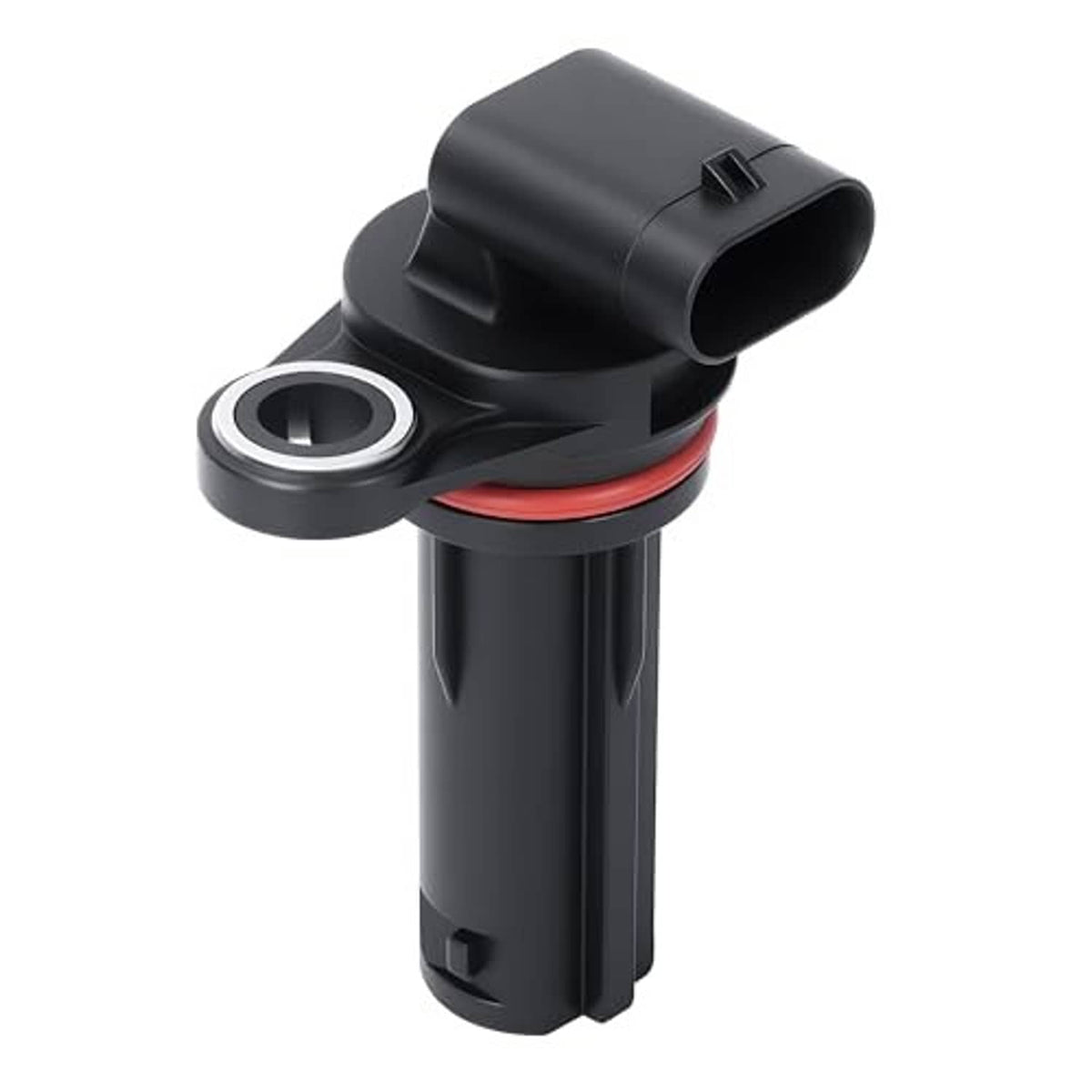 Crankshaft position sensor with black connector plug and red sealing ring
