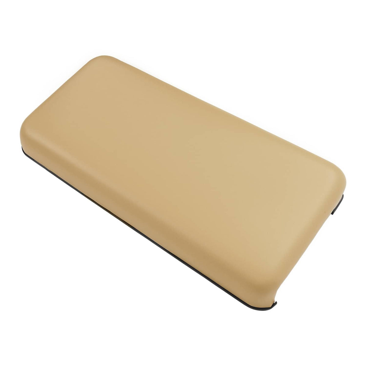 Tan golf cart seat bottom cushion with black bottom border