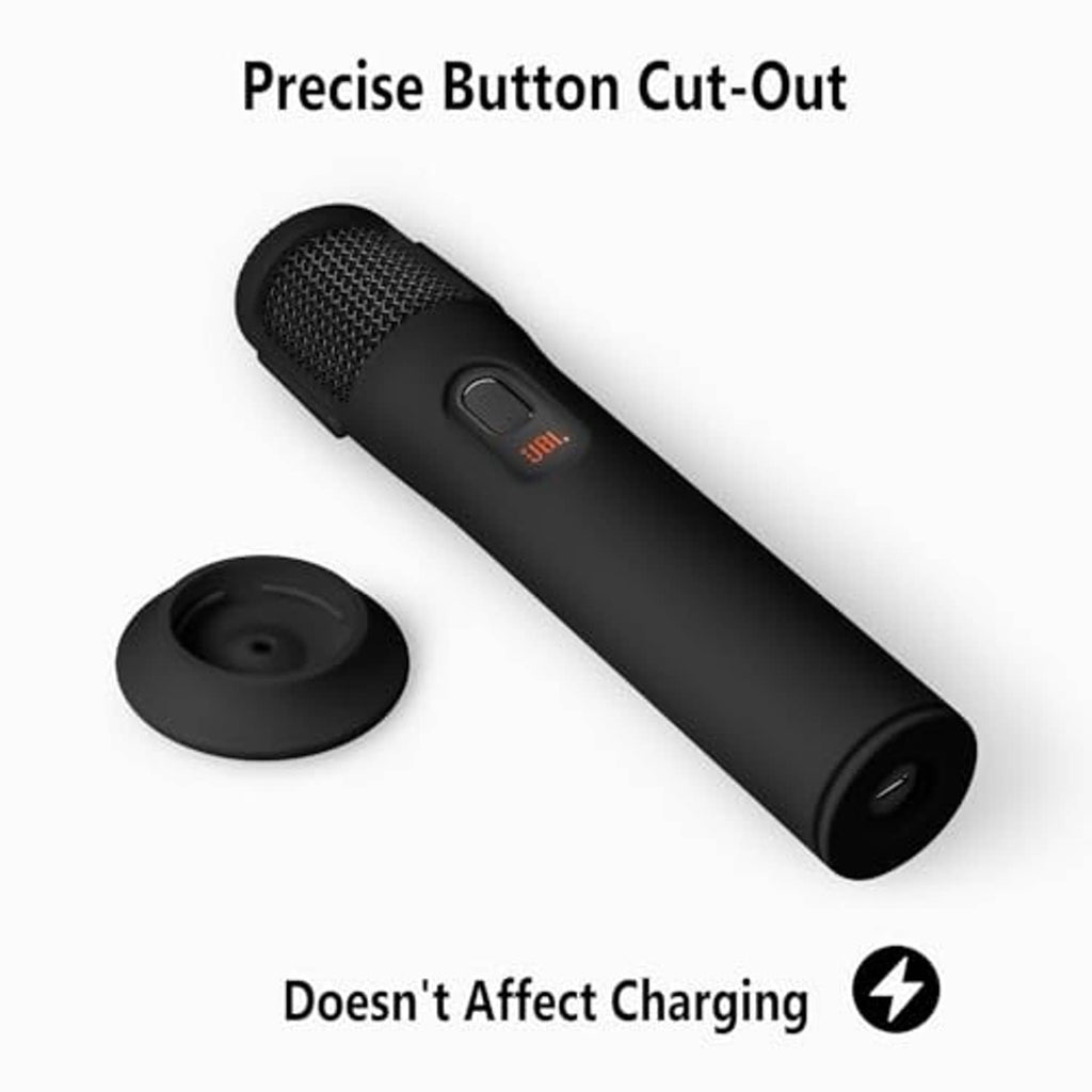 Black silicone mic cover with precise side button cut-out and bottom opening