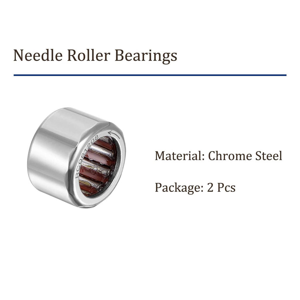 Kozelo needle roller bearing, chrome steel sleeve with open roller channel (2 pcs)