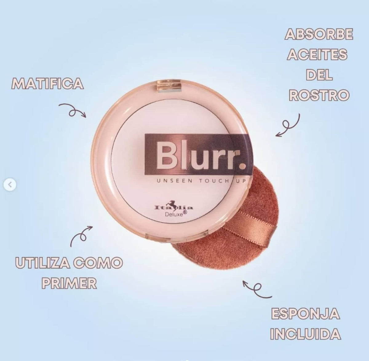 Blurr Unseen Touch Up compact with included sponge applicator