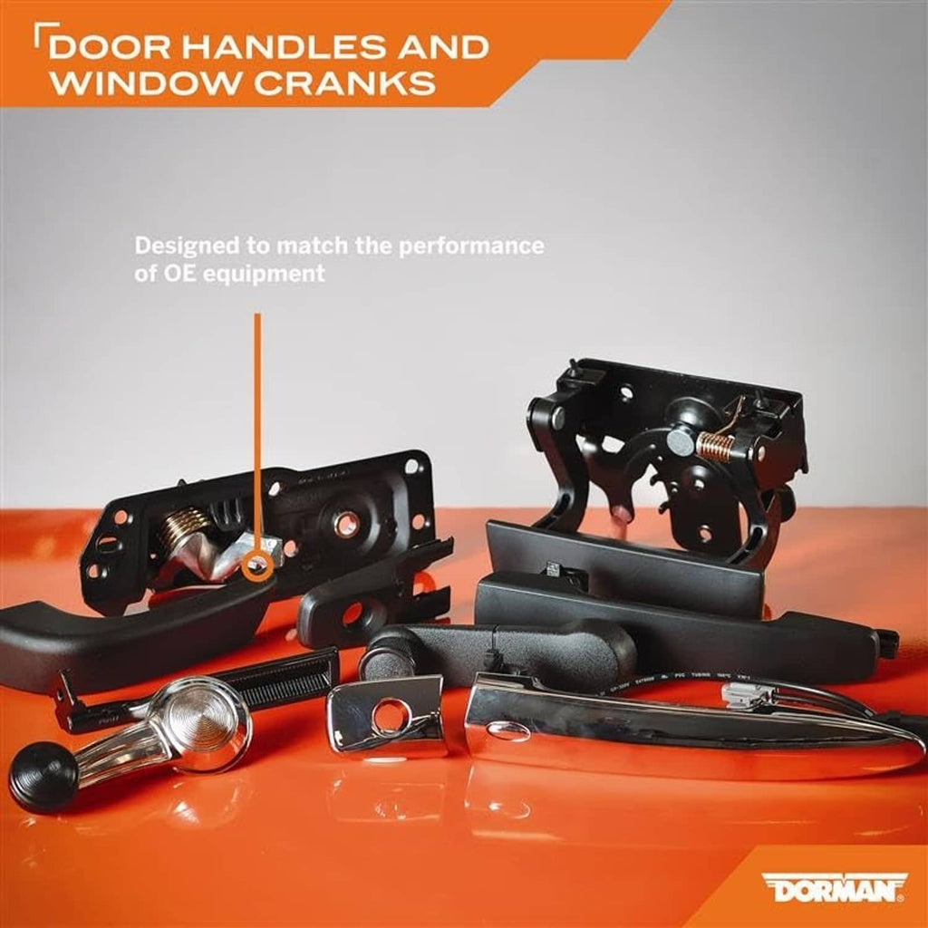 Door handles and window cranks set with black components and hardware