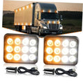 Rechargeable LED strobe lights, amber and white, rectangular lens with mounting base