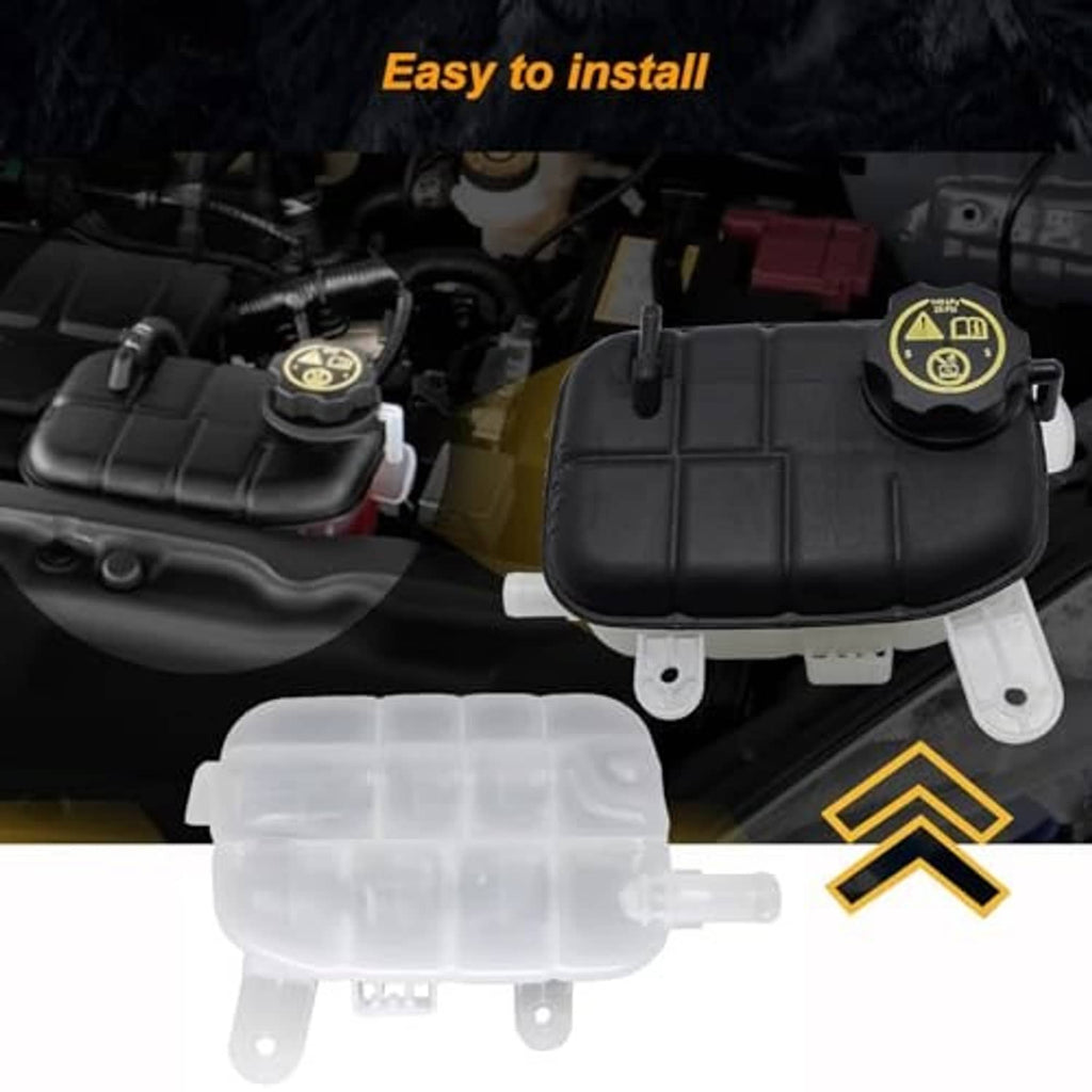 Engine coolant reservoir tank with translucent reservoir bottle and mounting brackets