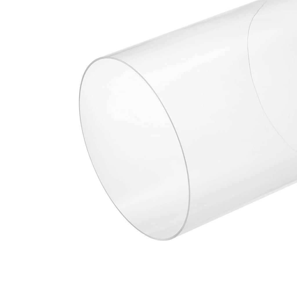 Rigid clear round acrylic tube with smooth cylindrical body and open ends