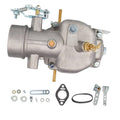 Metal carburetor assembly with throttle screw and included gaskets, clamps