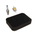 Foam air filter and spark plug set for small engines, black filter pad and yellow cap