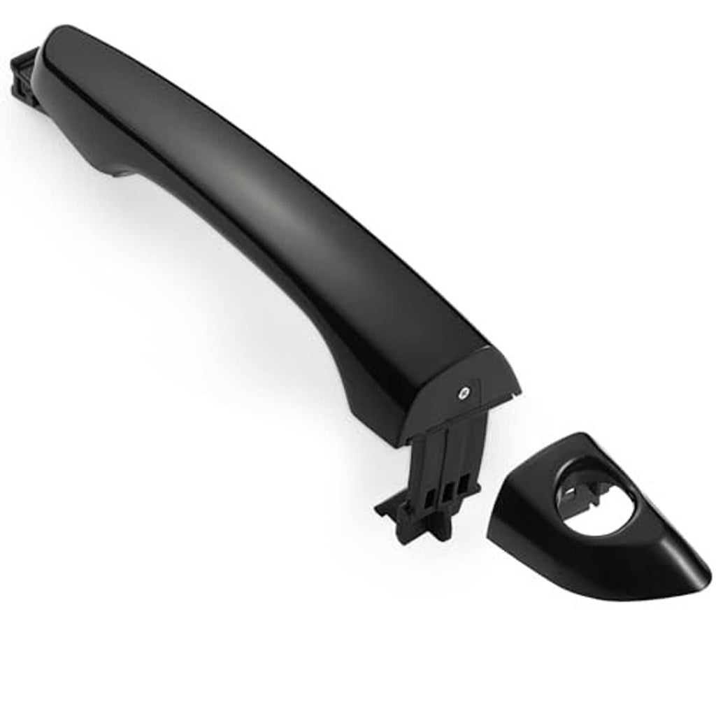 Front left exterior door handle set with keyhole bezel and clip mounts