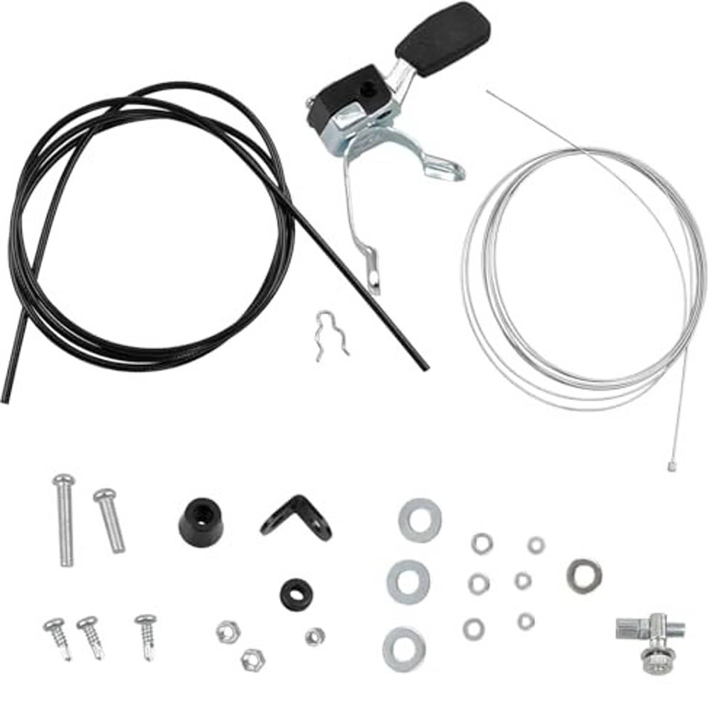 Complete manual throttle control kit with cables, lever, and mounting hardware