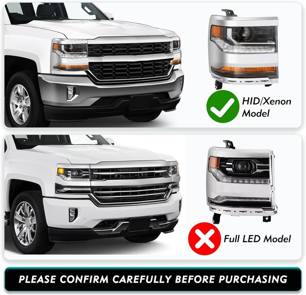 Driver and passenger side front headlight housings with clear lens and amber accents