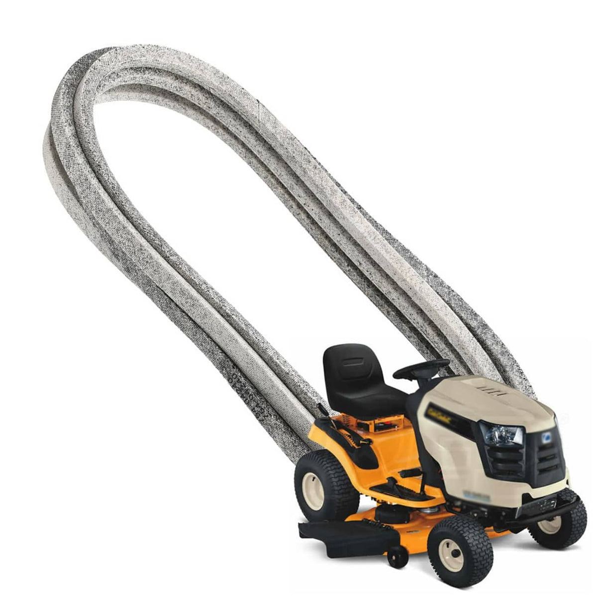 Mower deck belt, gray ribbed rubber belt loop