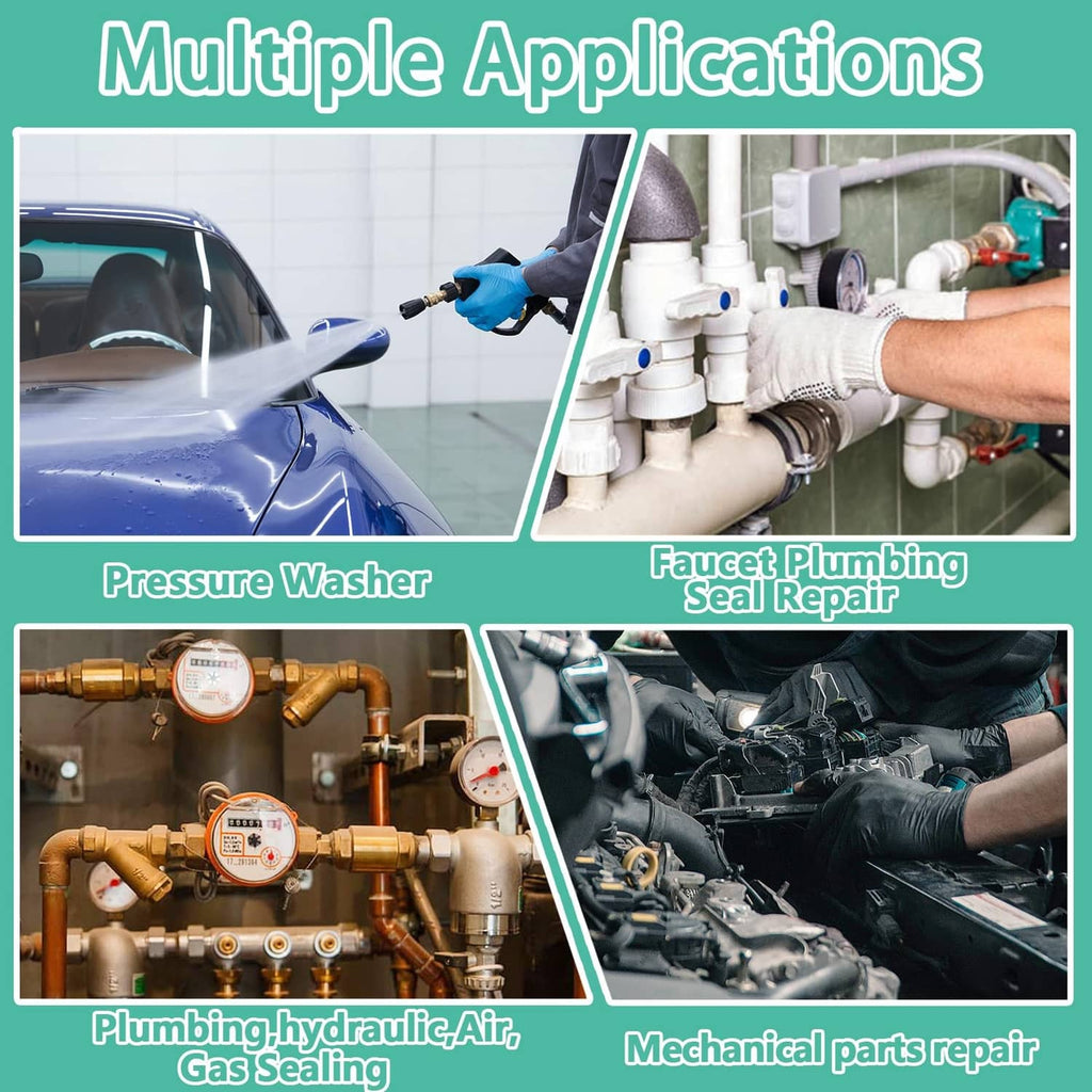Automotive AC O-ring kit multi-application graphic with car and plumbing scenes