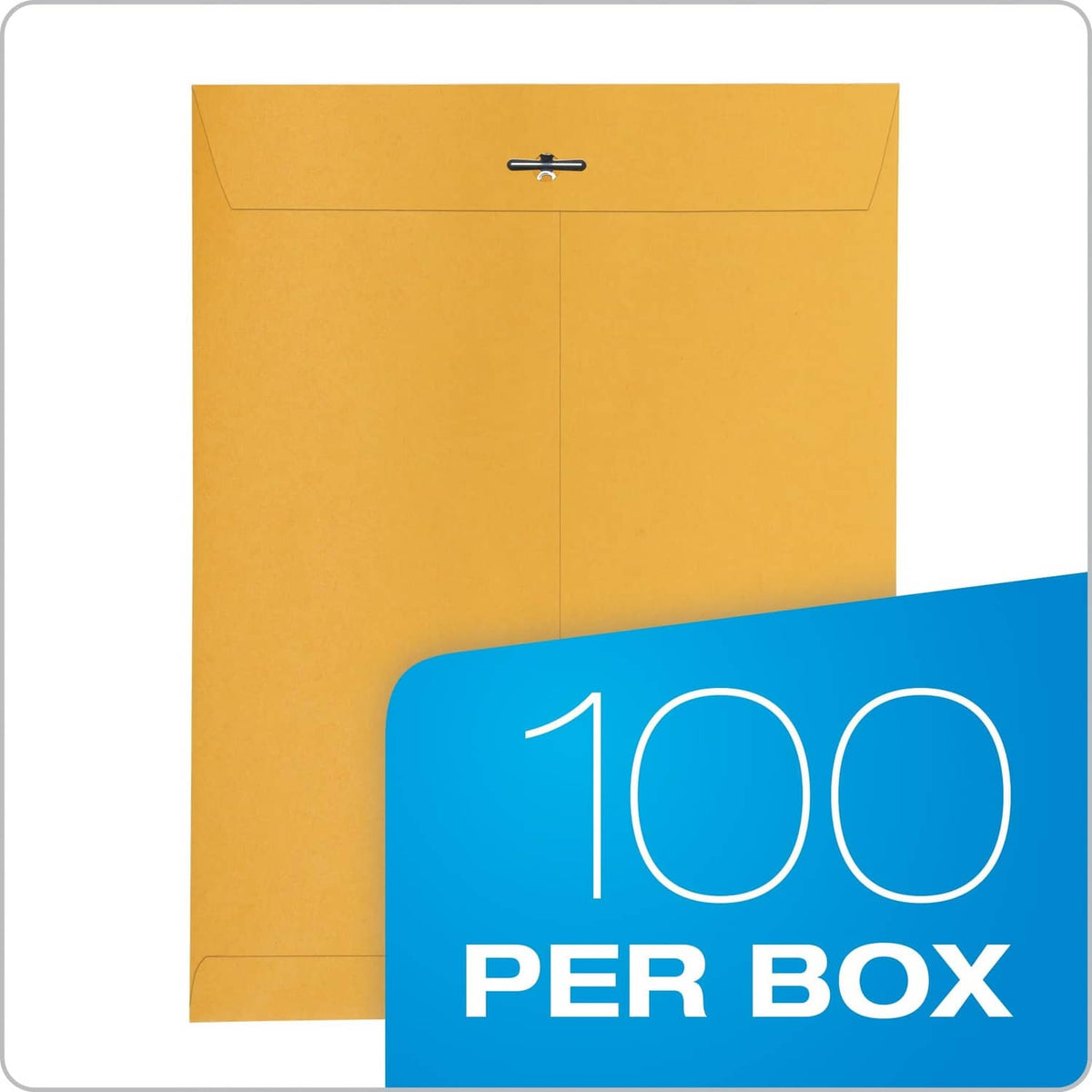 Kraft brown clasp envelope front view with metal clasp