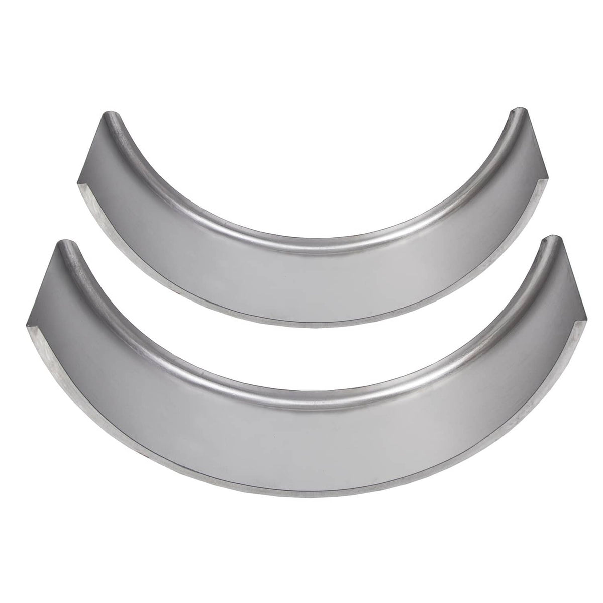 Two curved round trailer fenders with flared arches and raised outer lips
