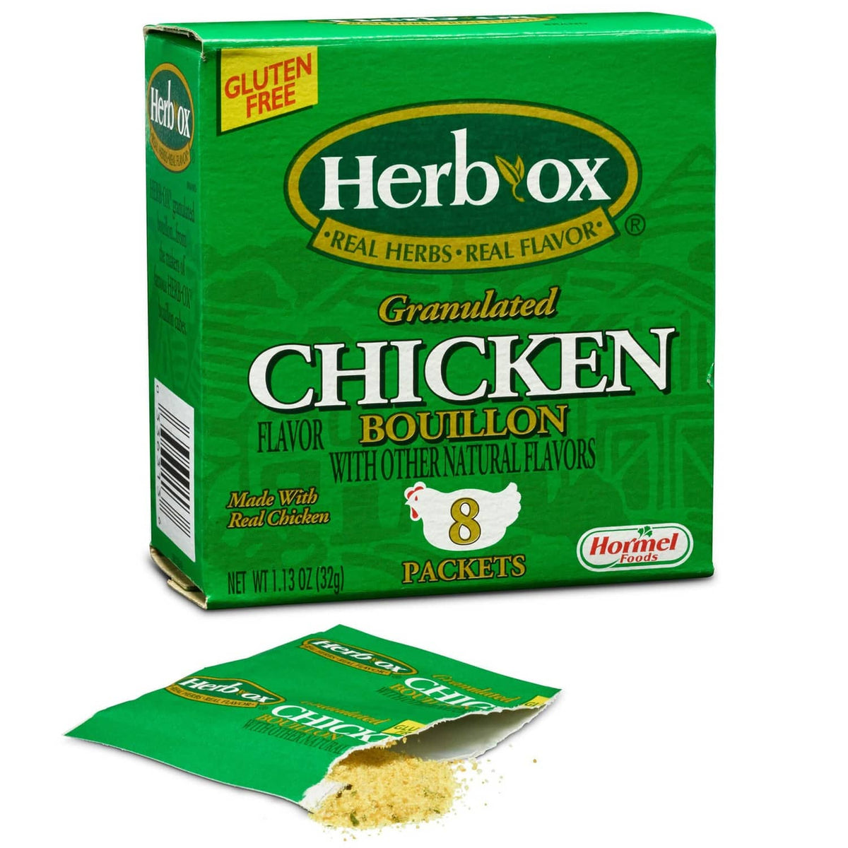 Herb-Ox gluten-free chicken bouillon packets box, granulated, 8 packets