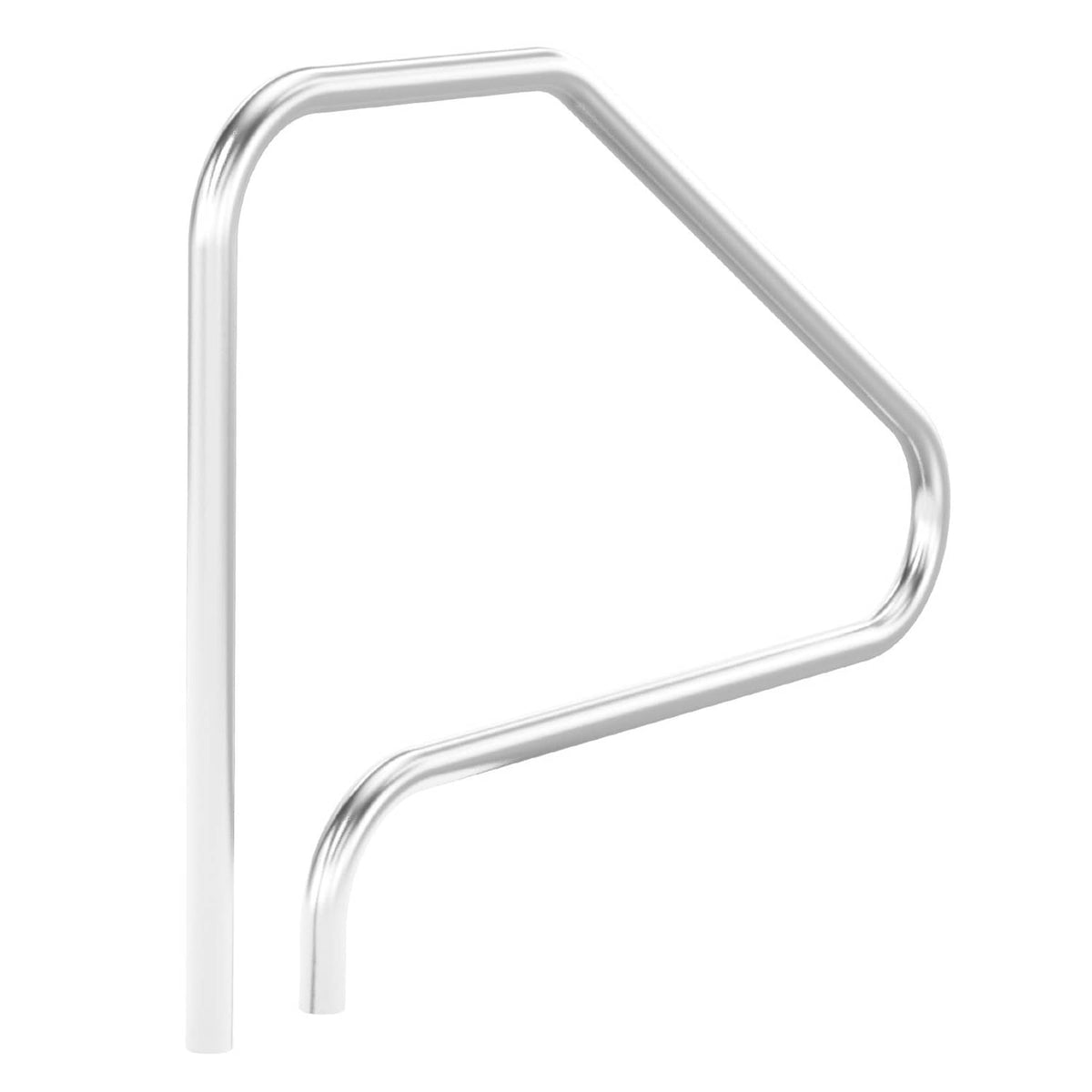 Stainless steel pool handrail frame with curved U shape and vertical posts